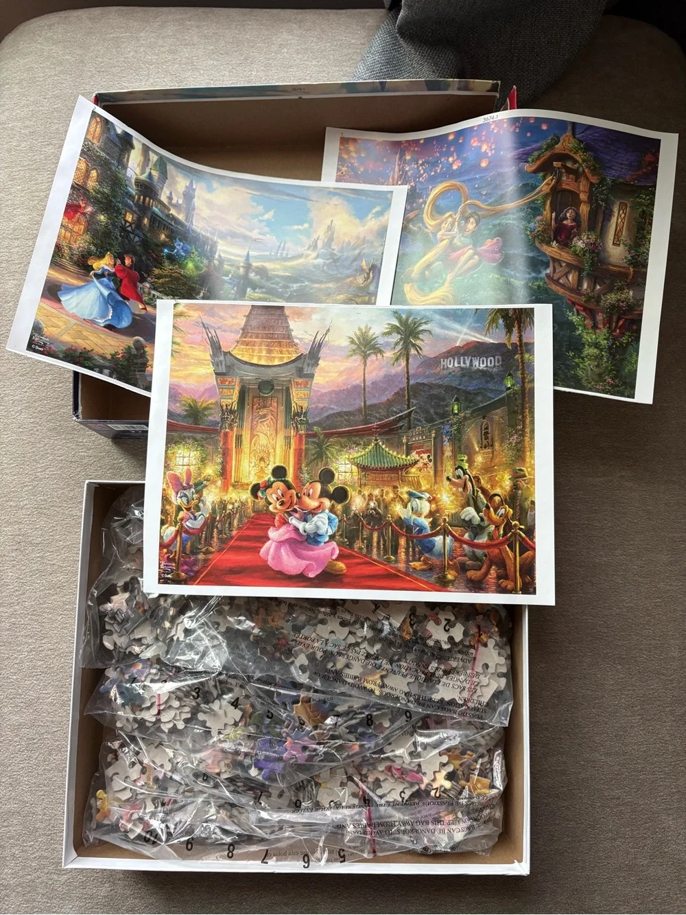 Disney Thomas Kinkade 4-Pack 500-Piece Jigsaw Puzzles -Bundle